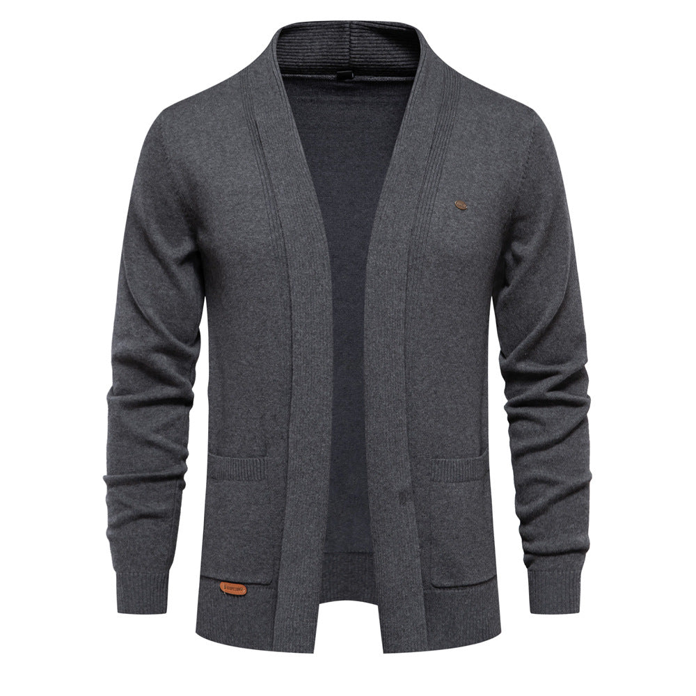 Cardigan Homme Décontracté Col V Ouvert Style Vintage