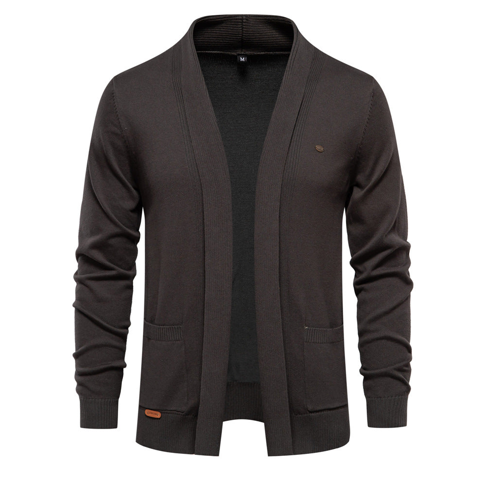 Cardigan Homme Décontracté Col V Ouvert Style Vintage