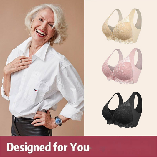 💕1 acheté = 1 gratuit💕 Soutien-gorge sans fil push-up confortable avec fermeture avant et maintien 5D