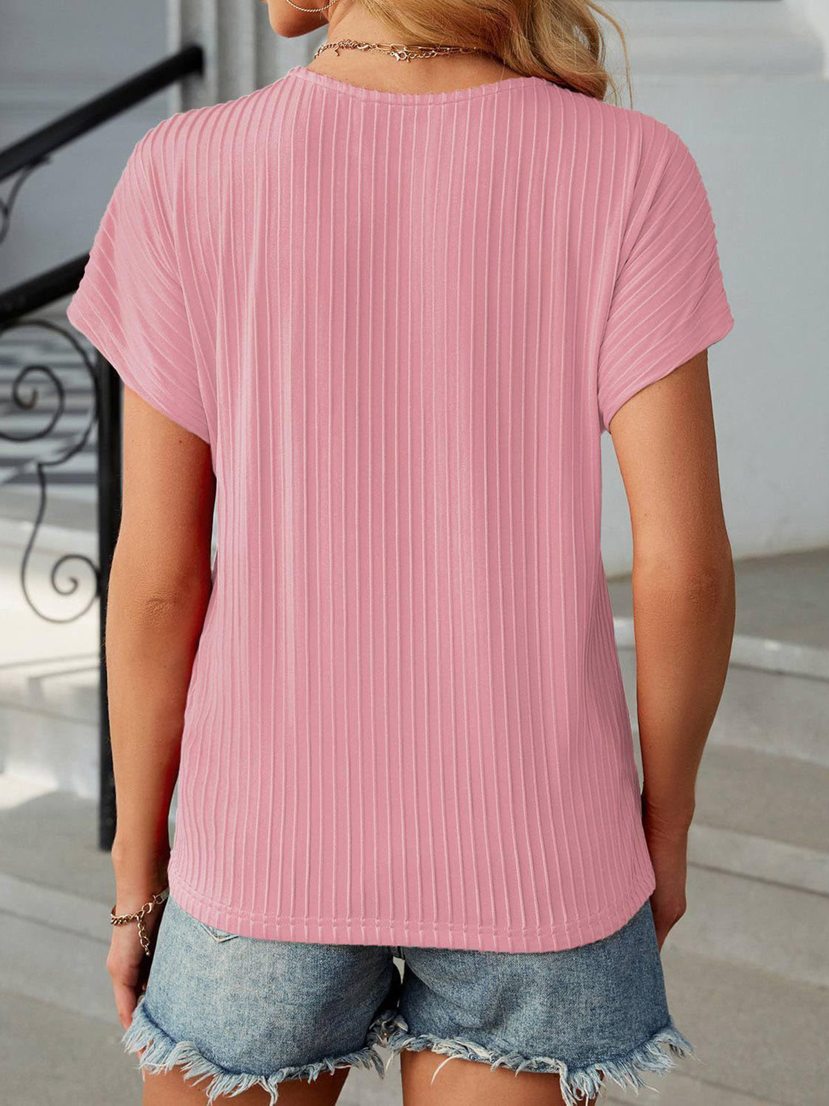 ✨T-shirt classique d'été jacquard à rayures pour femme