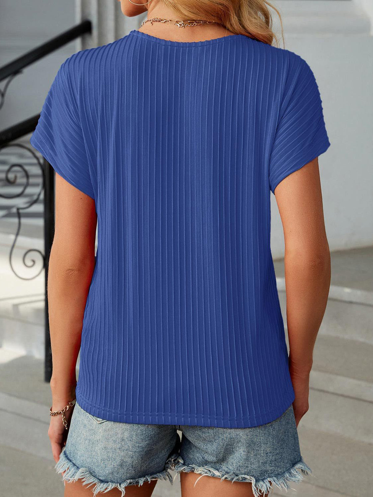 ✨T-shirt classique d'été jacquard à rayures pour femme