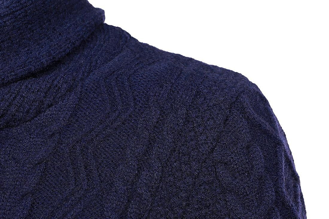 Pull Décontracté Homme Col Châle en Maille Torsadée Coupe Slim Manches Longues